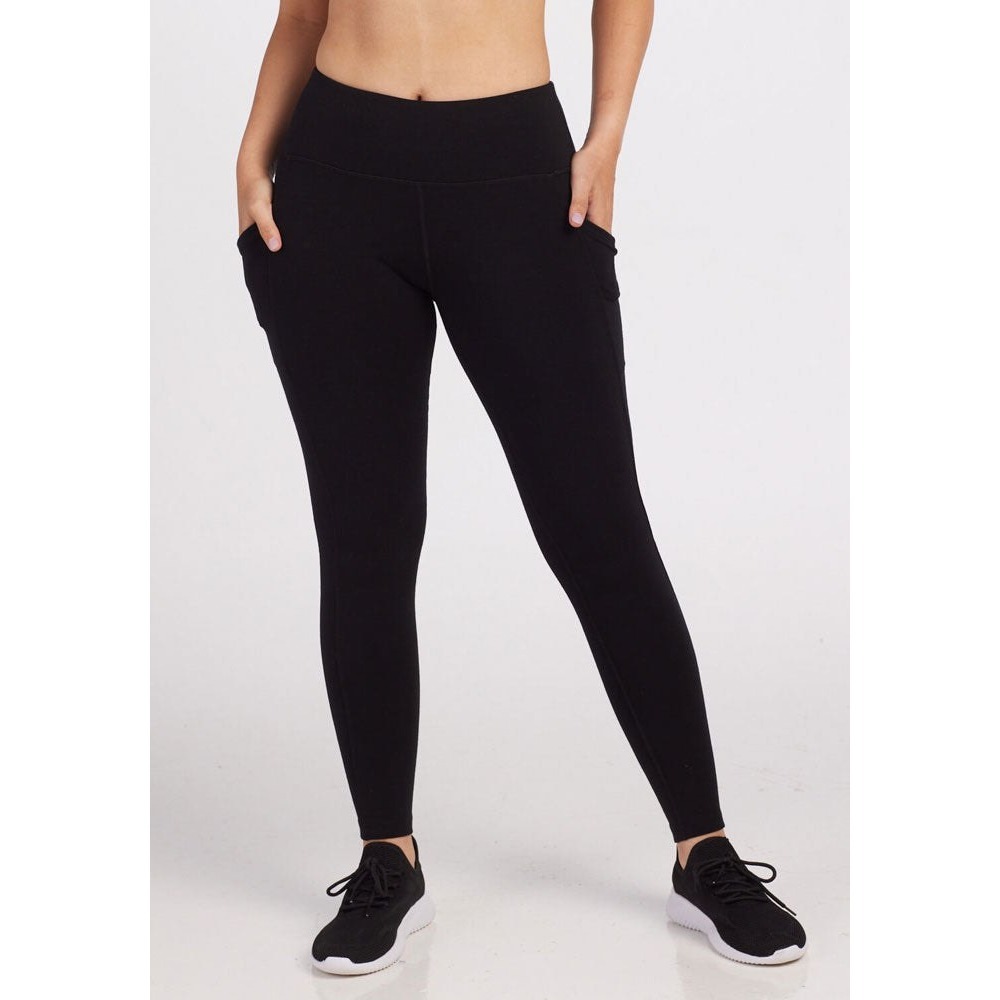 Woolx‎ Piper Leggings Women 2X Black Merino Wool Outdoor Pockets Minimalist